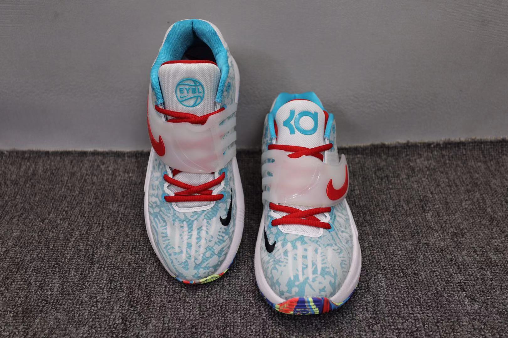 2021 Nike Kevin Durant 14 Baby Blue White Red Basketball Shoes - Click Image to Close